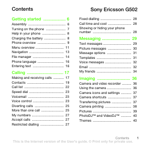 Handleiding Sony Ericsson G502 Mobiele telefoon