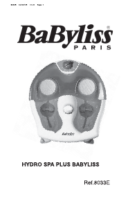 Kullanım kılavuzu BaByliss 8033E Thalasso Hydro Spa Plus Ayak banyosu