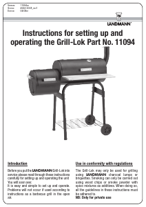 Bruksanvisning Landmann 11094 Tennessee Utegrill
