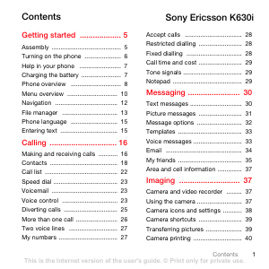 Handleiding Sony Ericsson K630i Mobiele telefoon