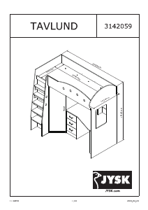 Manual JYSK Tavlund Estrutura de cama alta