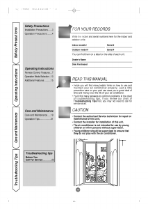 Manual LG LS-E0960HM Air Conditioner