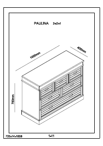 Εγχειρίδιο JYSK Paulina (75x40x100) Συρταριέρα