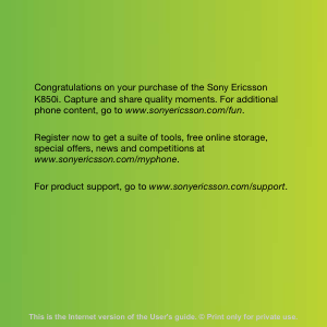 Handleiding Sony Ericsson K850 Mobiele telefoon