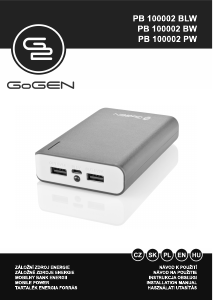 Használati útmutató GoGEN PB 100002 BW Hordozható töltő