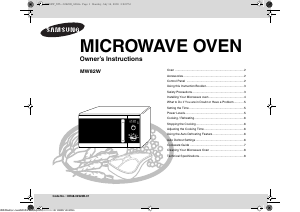 Manual Samsung MW82W/BOL Microwave