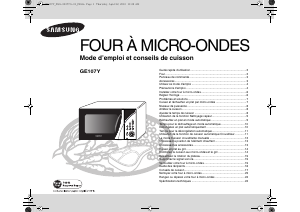 Mode d’emploi Samsung GE107Y-P Micro-onde