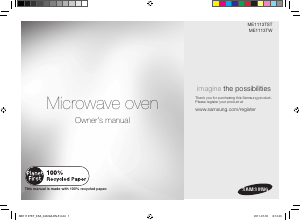 Manual Samsung ME1113TST Microwave