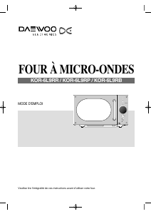 Mode d’emploi Daewoo KOR-6L9RR Micro-onde