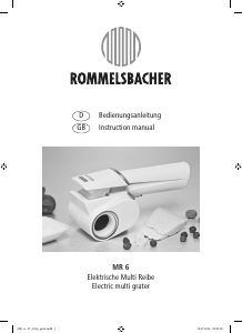 Handleiding Rommelsbacher MR 6 Kaasrasp