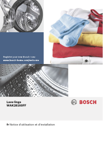 Mode d’emploi Bosch WAK28160FF Lave-linge