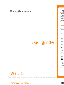 Bruksanvisning Sony Ericsson W205 Mobiltelefon