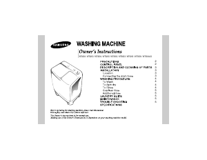 Manual Samsung WT8205EG/XTL Washing Machine
