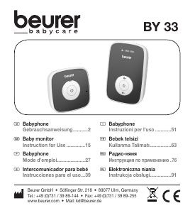 Manual Beurer BY 33 Baby Monitor