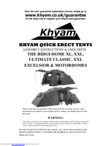Manual Khyam Ridgi-Dome XXL Tent