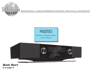 Manual McIntosh RS250 Speaker