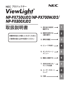 説明書 日本電気 NP-PX700WJD2 プロジェクター