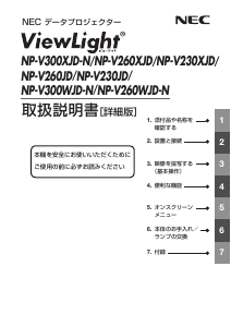 説明書 日本電気 NP-V230JD プロジェクター