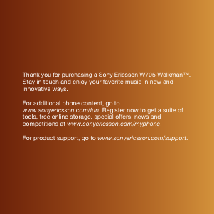Bruksanvisning Sony Ericsson W705 Mobiltelefon