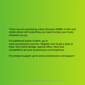 Handleiding Sony Ericsson W890 Mobiele telefoon
