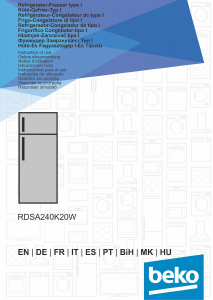 Manuale BEKO RDSA240K20W Frigorifero-congelatore