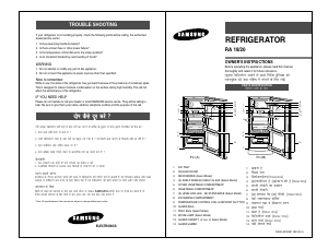 Manual Samsung RA18YVTT Refrigerator