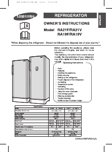 Manual Samsung RA23FCSW Refrigerator