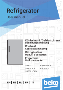 Manual BEKO B 1802 Refrigerator