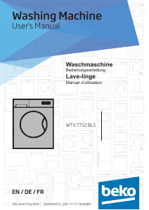 Bedienungsanleitung BEKO WTV 7712 BLS Waschmaschine