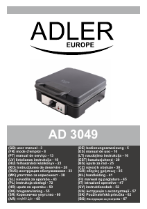 Manual Adler AD 3049 Grelhador de contacto