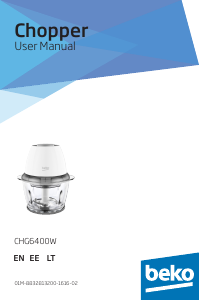 Vadovas BEKO CHG6400W Smulkintuvas
