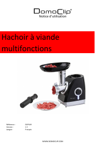 Mode d’emploi DomoClip DOP149 Hachoir à viande