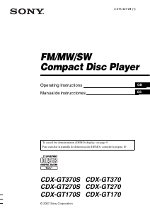 Manual de uso Sony CDX-GT270S Radio para coche