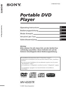 Mode d’emploi Sony MV-650STR Lecteur DVD