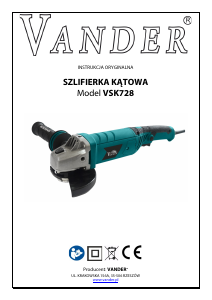 Instrukcja Vander VSK728 Szlifierka kątowa
