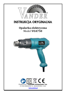 Instrukcja Vander VOA750 Opalarka