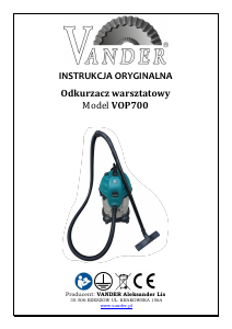 Instrukcja Vander VOP700 Odkurzacz