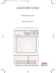 Manual AEG-Electrolux T57830 Dryer