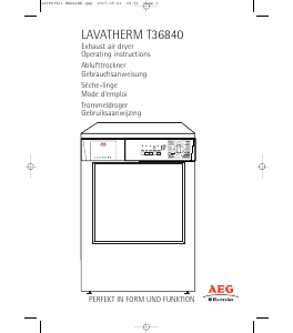 Handleiding AEG-Electrolux T36840 Wasdroger