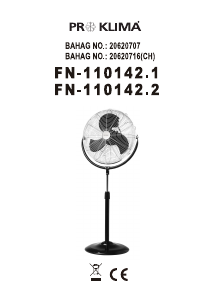Manual de uso Proklima FN-110142.1 Ventilador