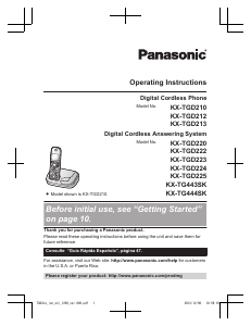 Handleiding Panasonic KX-TGD213 Draadloze telefoon