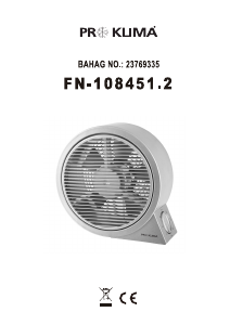 Priročnik Proklima FN-108451.2 Ventilator