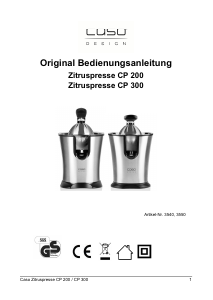Manual de uso Caso CP 200 Exprimidor de cítricos