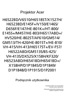 Instrukcja Acer H6523BD Projektor