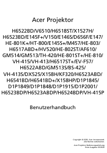 Bedienungsanleitung Acer H6523BDP Projektor