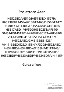 Manuale Acer H6523BDP Proiettore