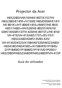 Manual Acer H6523BDP Projetor