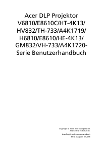 Bedienungsanleitung Acer H6810 Projektor