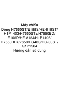 Hướng dẫn sử dụng Acer H7550BD Máy chiếu