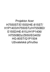 Manuál Acer H7550BD Projektor